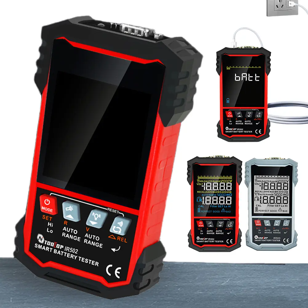 IR500/IR502 Battery Internal Resistance Tester 4-Wire Test 120V 0.000mω-500ω Lead-acid Lithium Nickel-cadmium Batteries Tool