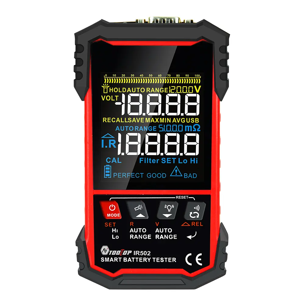 IR500/IR502 Battery Internal Resistance Tester 4-Wire Test 120V 0.000mω-500ω Lead-acid Lithium Nickel-cadmium Batteries Tool