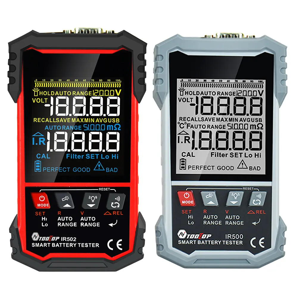 IR500/IR502 Battery Internal Resistance Tester 4-Wire Test 120V 0.000mω-500ω Lead-acid Lithium Nickel-cadmium Batteries Tool