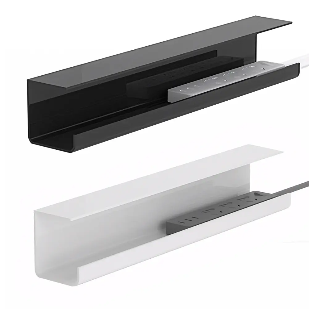 Under Desk Cable Management Tray Self Adhesive Cable Storage Rack Flame Retardant Wire Management Rack for Charging Cable
