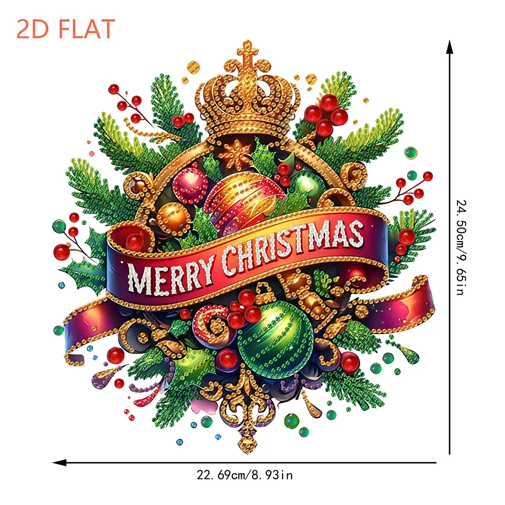 Christmas Theme 2D/Flat DIY Hanging Diamond Art Kits Special Shape Rhinestone Diamond Art Window Pendants Diamond Art Pendant