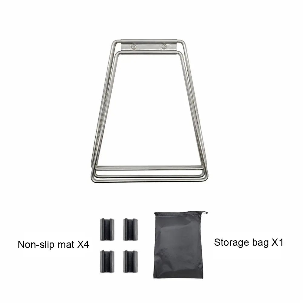 Camping Foldable Metal Stand Portable Iron Storage Box Bracket Stainless Steel Outdoor Storage Boxes Shelves for Travel Cooking