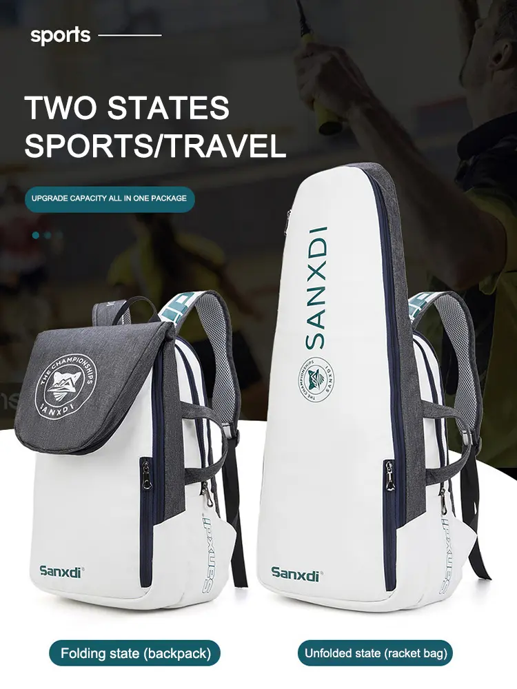 Holds 3 Rackets Tennis Backpack Large Capacity Badminton Rackets Bag Waterproof for Tennis/Pickleball/Badminton/Squash Sports