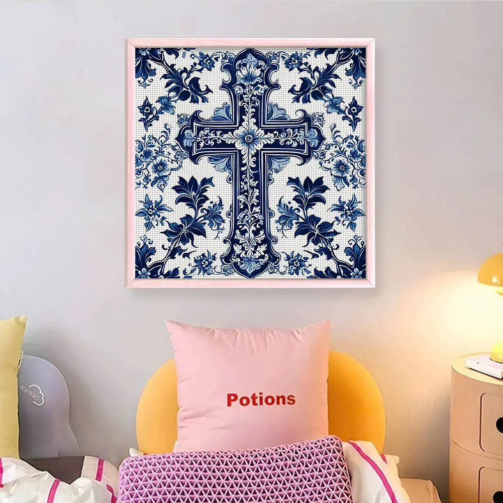 Full Embroidery Eco-cotton Thread 14CT Counted Porcelain Cross Stitch Kit