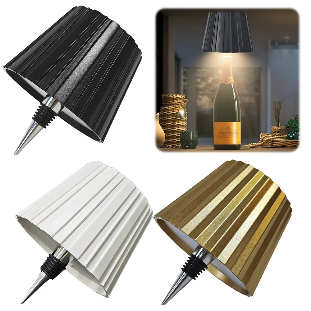 Metal Dimmable Bottle Lamp Rechargeable Touch Control Wireless Touch Table Lamp LED Wine Bottle Lamp for Family Restaurant & Bar