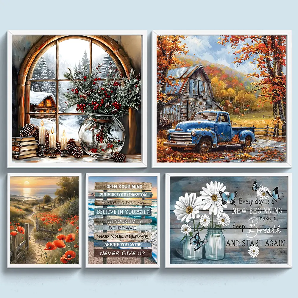 Full Embroidery Eco-cotton Thread 11CT Counted Landscape Cross Stitch Kit