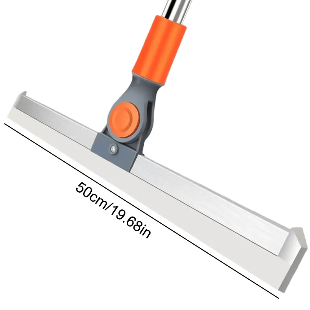 Silicone Floor Wiper Squeegee Stainless Steel Shower Window Squeegee Adjustable Angle Mirror Wiper Scraper for Bathroom Sweeping