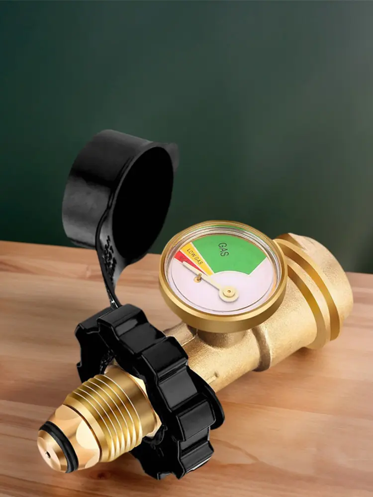 Brass Leak Detector Gas Pressure Meter Pressure Level Meter Indicator Propane Tank Gauge Level Indicator for BBQ RV Camper