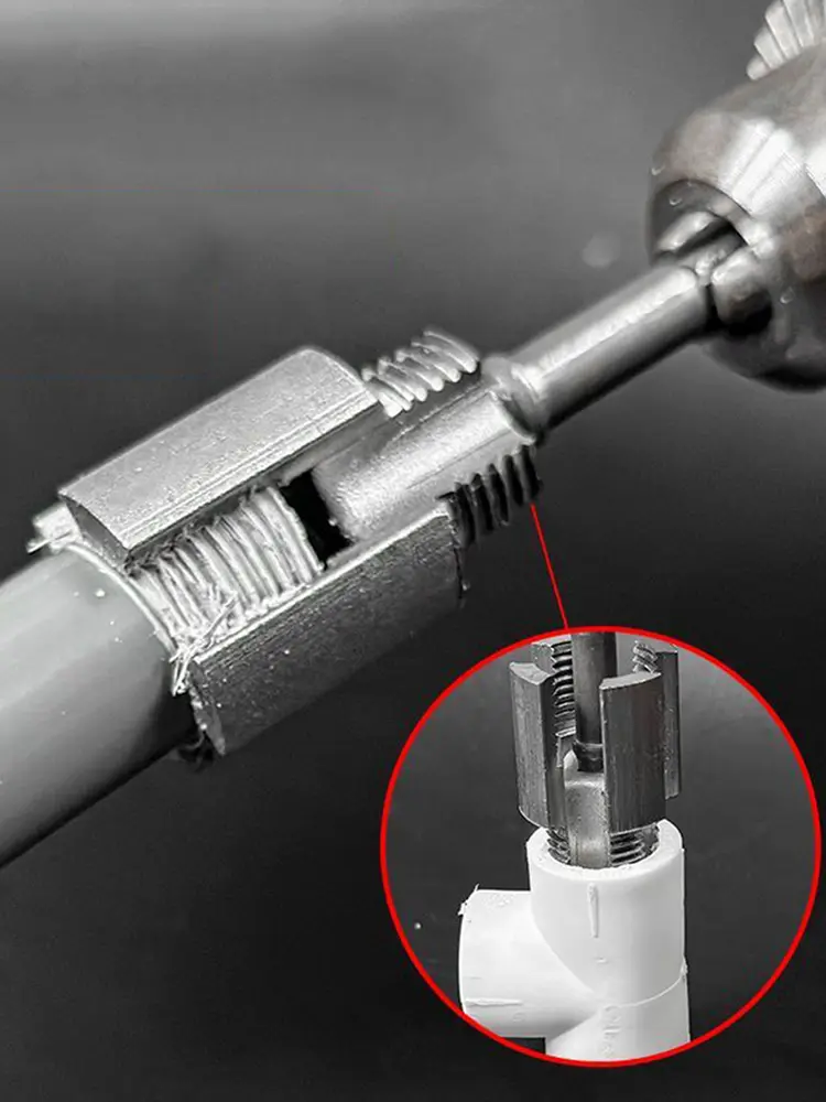 Integrated Pipe Threading Tool for 1/2 3/4 Inch Dies Dual-Function Thread Cutting Tool Electric Drill Compatible for Home Repair