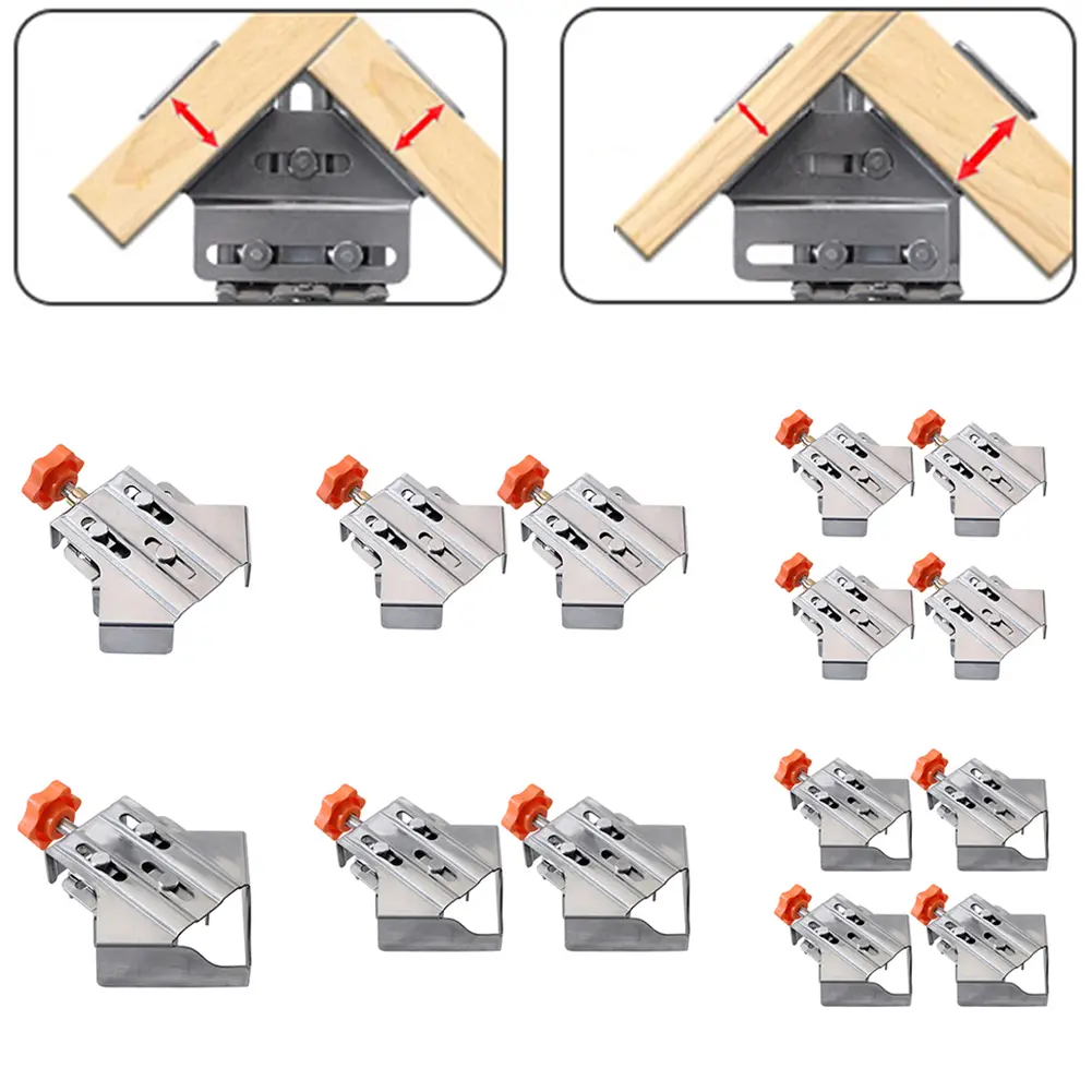 1/2/4pcs Right Angle Clamp Adjustable Swing Jaw Stainless Steel Quick Positioning Clamp Splicing Clamp Locator Woodworking Tool
