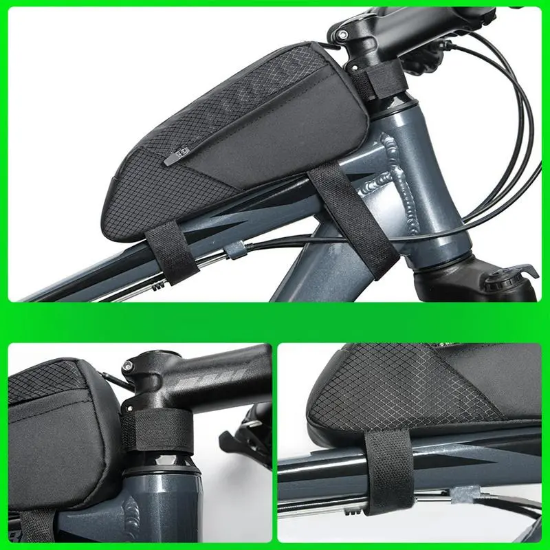 Top Tube Cycle Bags Two Zipper Pockets Riding Tools Storage Bag Waterproof Riding Storage Accessories For Foldable Mountain Road
