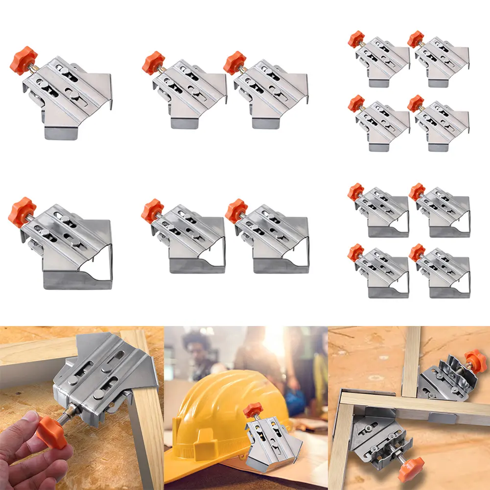 1/2/4pcs Right Angle Clamp Adjustable Swing Jaw Stainless Steel Quick Positioning Clamp Splicing Clamp Locator Woodworking Tool