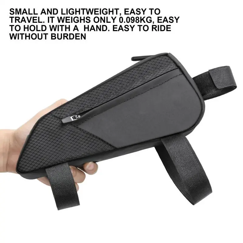 Top Tube Cycle Bags Two Zipper Pockets Riding Tools Storage Bag Waterproof Riding Storage Accessories For Foldable Mountain Road