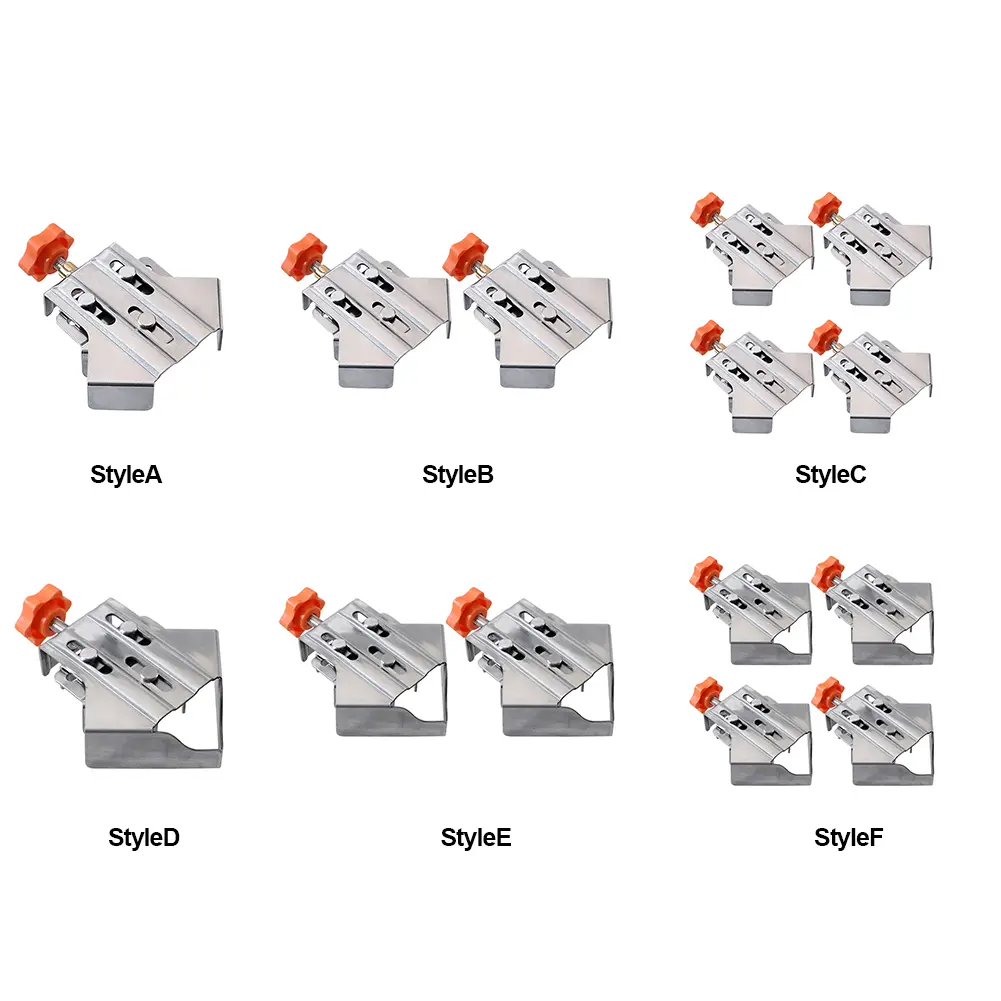 1/2/4pcs Right Angle Clamp Adjustable Swing Jaw Stainless Steel Quick Positioning Clamp Splicing Clamp Locator Woodworking Tool