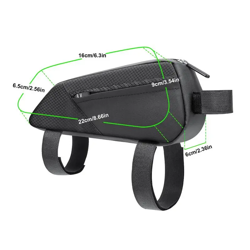 Top Tube Cycle Bags Two Zipper Pockets Riding Tools Storage Bag Waterproof Riding Storage Accessories For Foldable Mountain Road