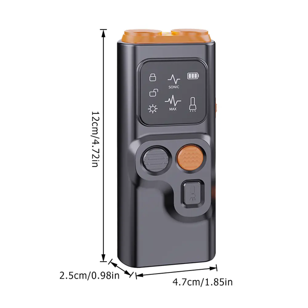 Ultrasonic Dog Bark Deterrent Device with LED Flashlight Rechargeable Anti-Barking Device Dog Chaser for Indoor Outdoor Use