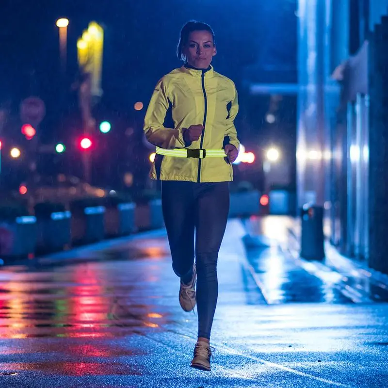 Reflective Straps Set Armband And Waistband Set Waterproof Safety Vest Kit Running Gear Reflectors For Night Cycling Jogging