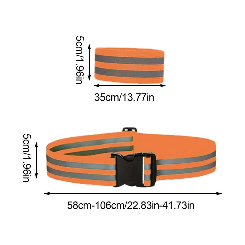 Reflective Straps Set Armband And Waistband Set Waterproof Safety Vest Kit Running Gear Reflectors For Night Cycling Jogging