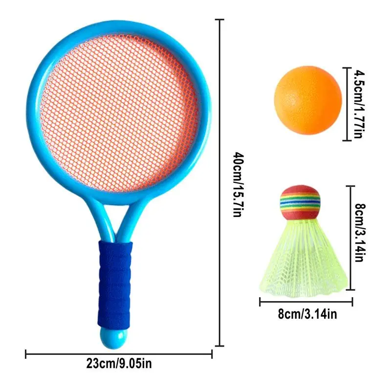 Training Badminton Set For Kids Non-Slip Handle Shuttlecocks Training Sports Set With 2 Round Balls 2 Shuttlecocks