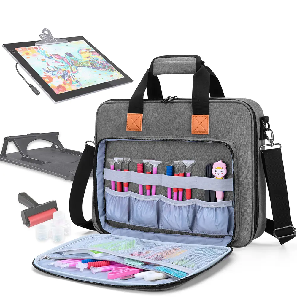 Diamond Painting Accessories Storage Bag Embroidery Project Carrying Bag for Embroidery Floss and Supplies