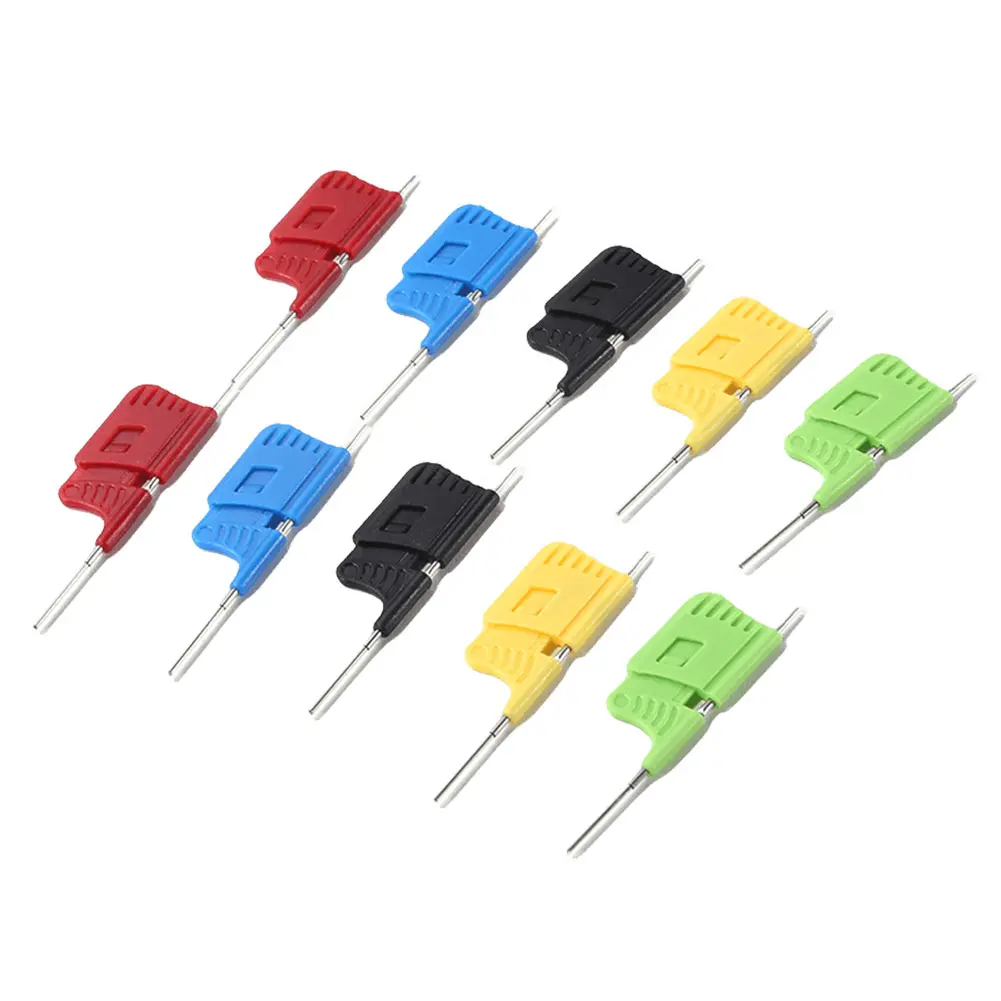 10pcs/set SDK08 Test Clips with Jumper Wires IC Test Hook Clips 40V Chip Foot Clip 2A Micro IC Clamp Electrical Testing Clip