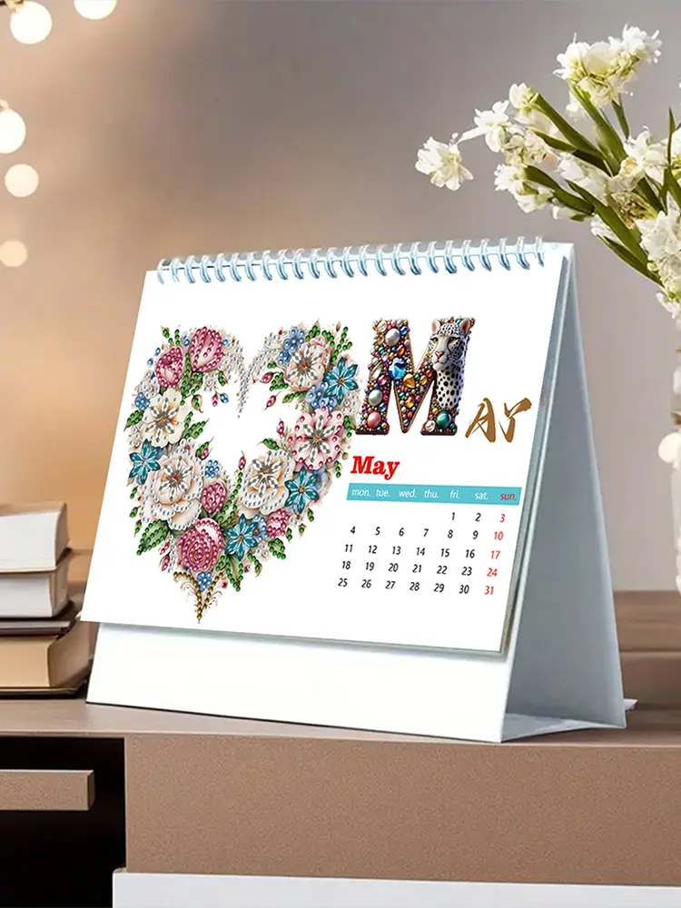 Diamond Painting Calendar Diamond Painting Paper Calendar Diamond Painting Monthly Calendar Kit for DIY Crafts Party Gift