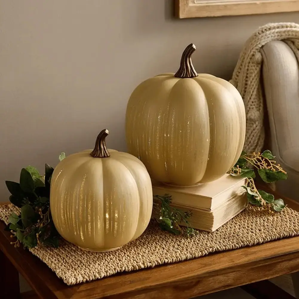 Halloween Pumpkin Lamp Light Twinkle LED Light Pumpkins with Timer Sparkling Starry Night Pumpkin for Party Gifts Home Ornaments