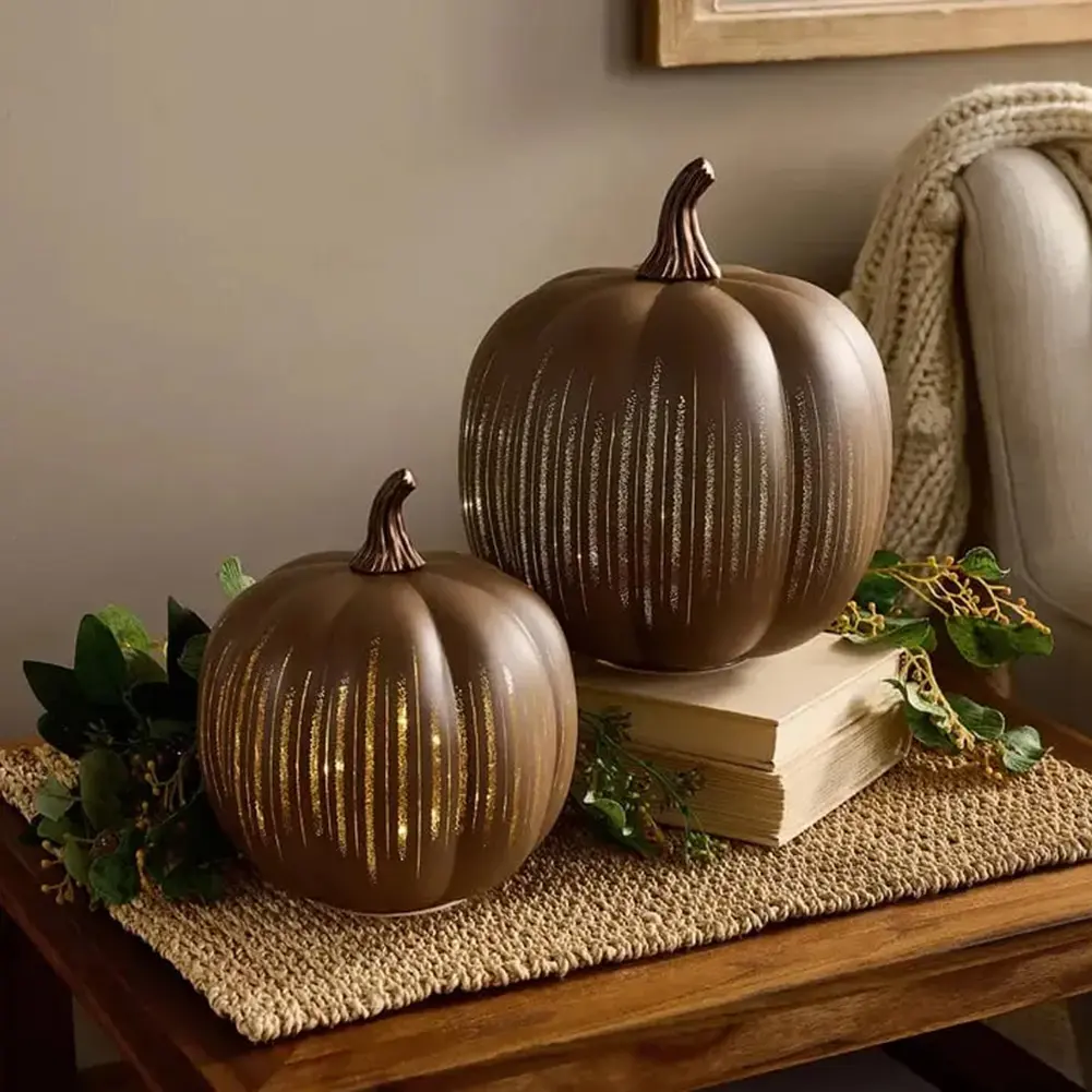 Halloween Pumpkin Lamp Light Twinkle LED Light Pumpkins with Timer Sparkling Starry Night Pumpkin for Party Gifts Home Ornaments