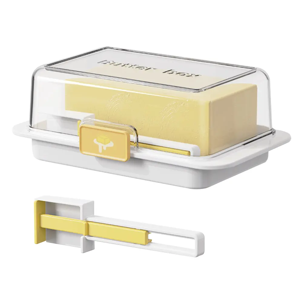 Airtight Butter Dish with Lid Sealed Butter Box Multifunctional Rectangular Cheese Storage Box for Refrigerator Door Shelf