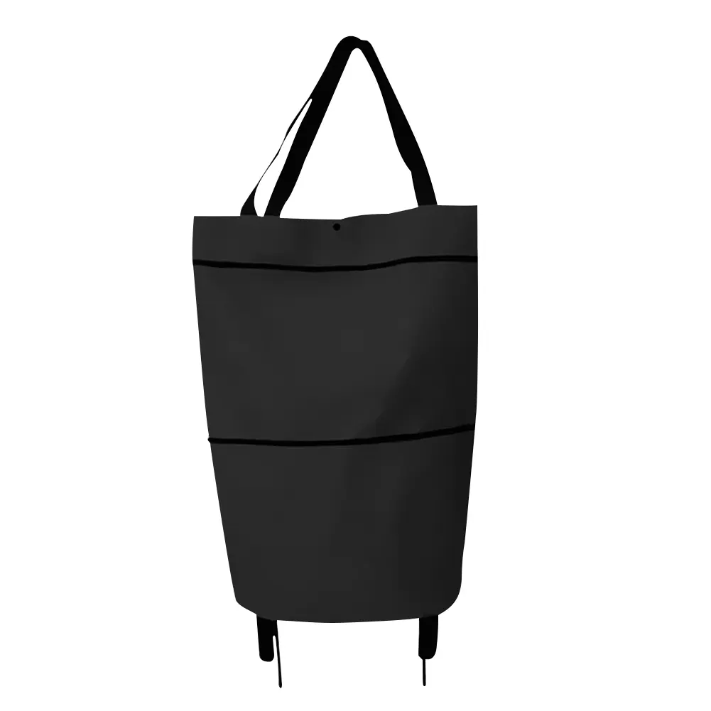 Shopping Pull Cart with Wheel Reusable Grocery Bags Oxford Easy Installation Folding Waterproof High-Capacity Household Supplies