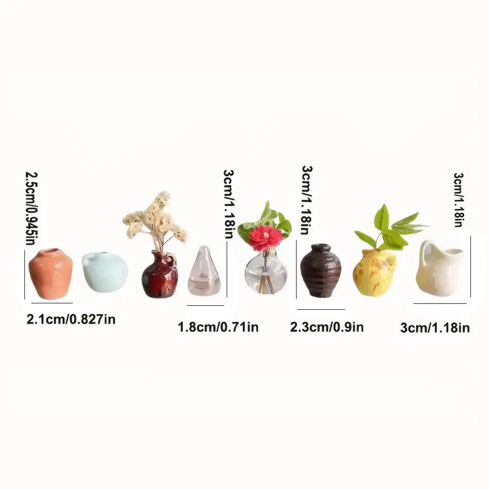 14-5pcs Mini Vase Super Powerful Fridge Message Porcelain Refrigerator Magnets 3D Flower Pot Fridge Magnet for Home Decoration