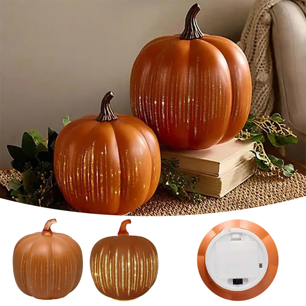 Halloween Pumpkin Lamp Light Twinkle LED Light Pumpkins with Timer Sparkling Starry Night Pumpkin for Party Gifts Home Ornaments