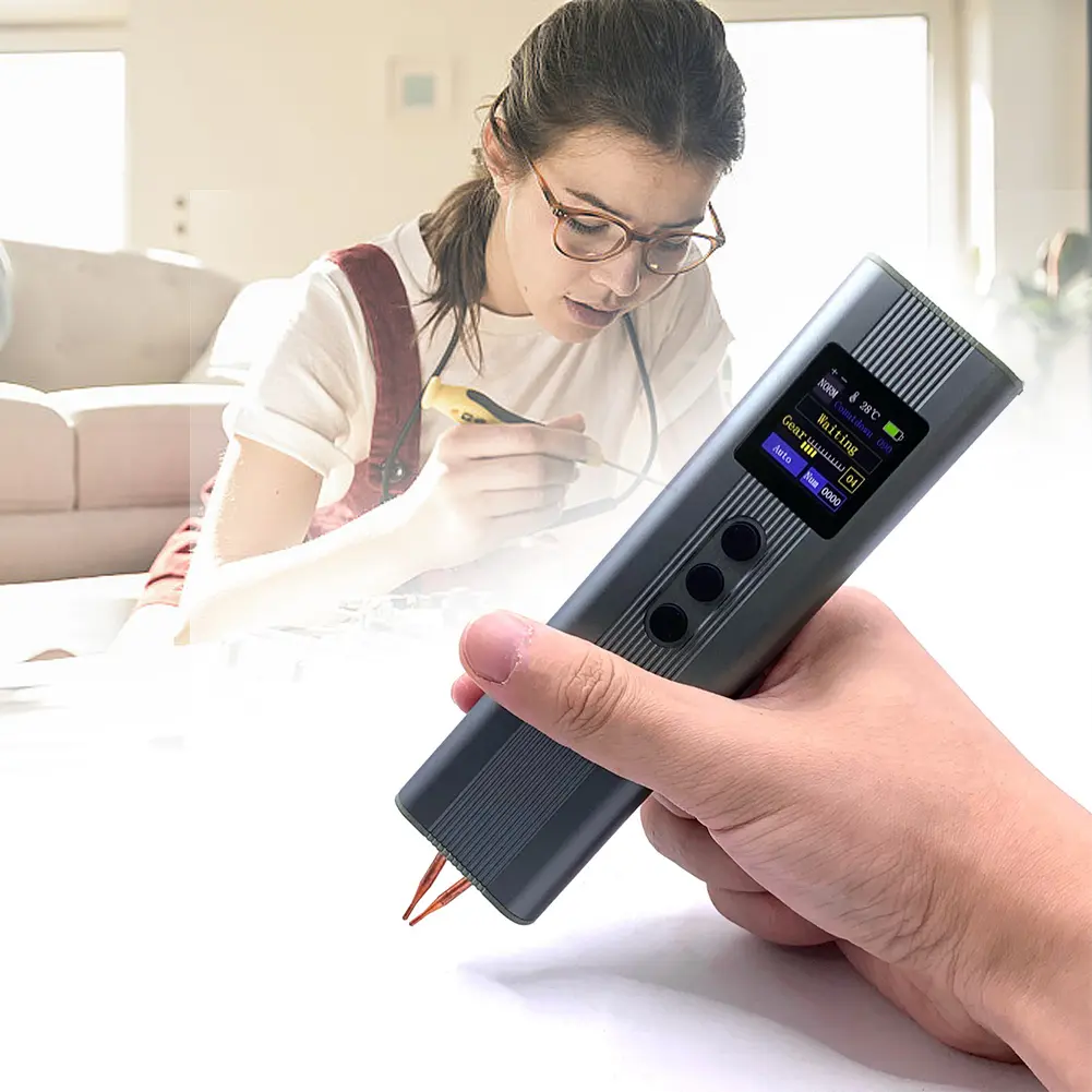 Mini Spot Welding Machine Digital Display Energy Storage Spot Welding Machine Automatic & Manual Modes for 18650 Battery