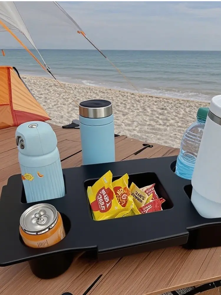EVA Storage Lid Waterproof Cup Organizer Holder Multifunctional Bag Top Storage Tray 5 Compartment for Outdoor Beach