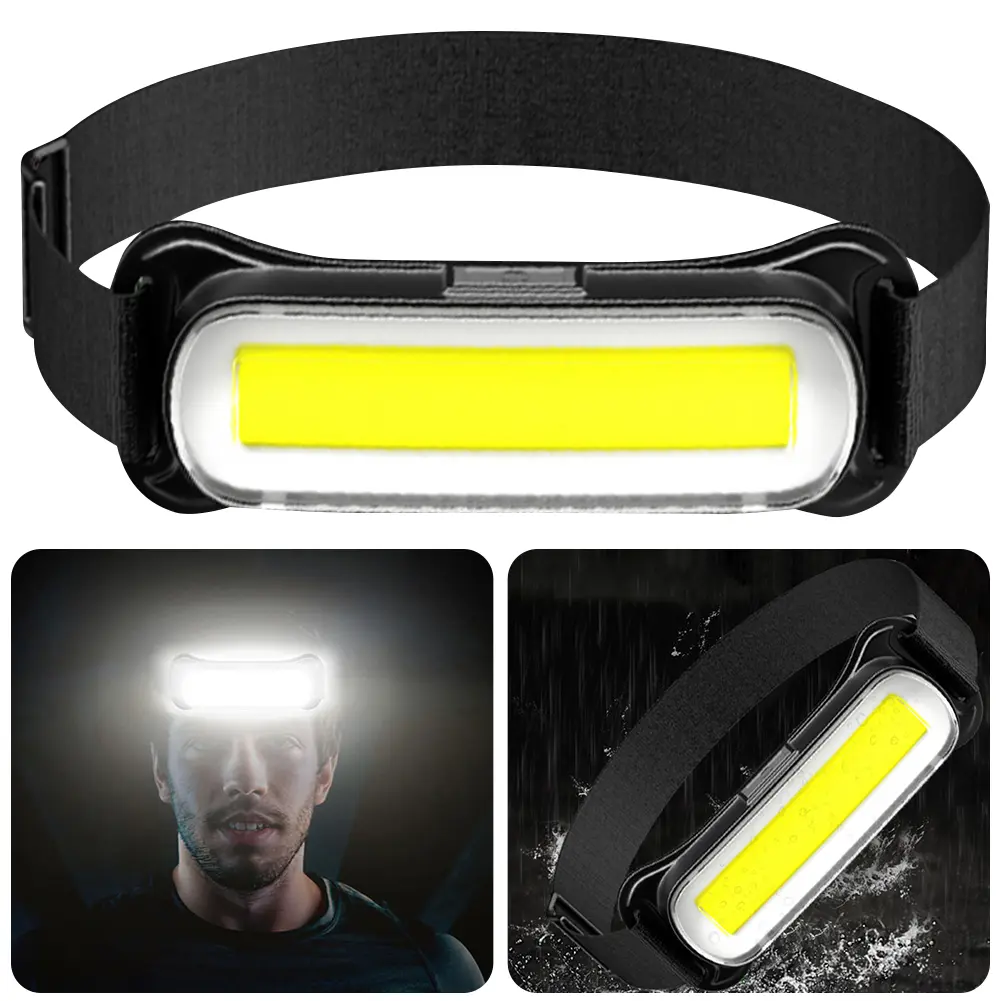 USB Rechargeable LED Headlamp Waterproof Flashlight Adjustable Headband Head Light for Outdoor Camping Running Cycling Fishing