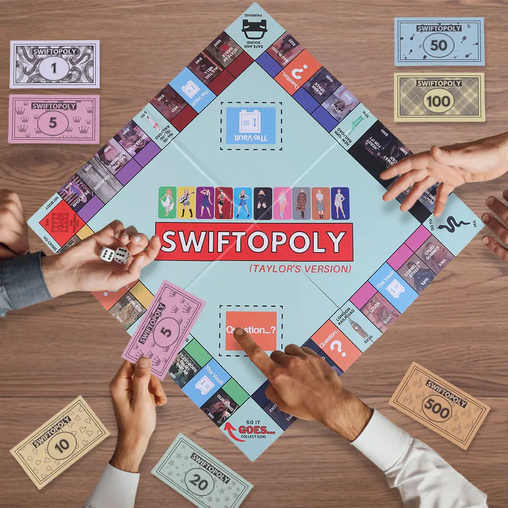 Taylor's Monopoly Board Game Fun Party Family Interactive Chess Games Swiftopoly Board Game Adults Fans Interactive Board Game