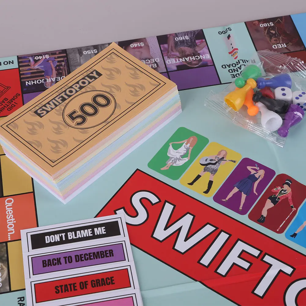 Taylor's Monopoly Board Game Fun Party Family Interactive Chess Games Swiftopoly Board Game Adults Fans Interactive Board Game