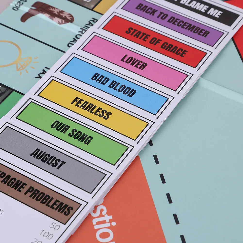 Taylor's Monopoly Board Game Fun Party Family Interactive Chess Games Swiftopoly Board Game Adults Fans Interactive Board Game