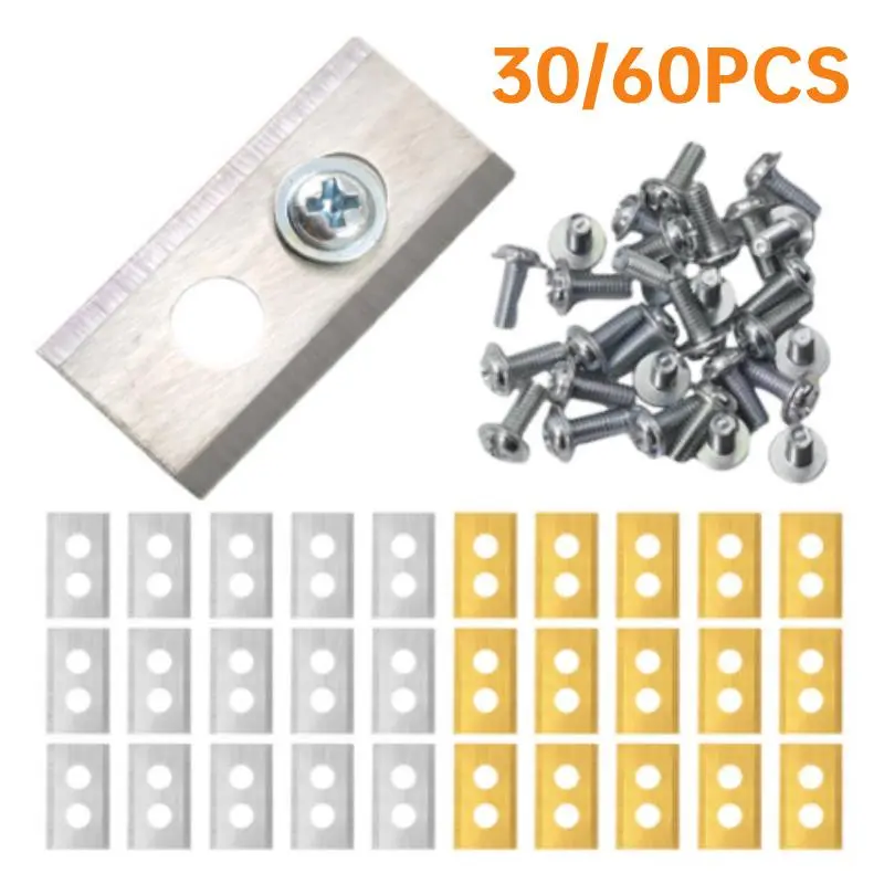 30/60PCS Stainless Steel Mower Replacement Blade 2-hole Design Lawn Cutting Blade With Washers & Screw For Mammotion Luba Robot