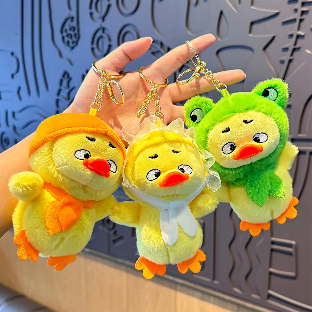 Cute Annoying Duck Work Hard Annoying Duck Pendant Plush Toy Duck Pendant Plush Stuffed Animal Plush Cartoon Duck Keychain