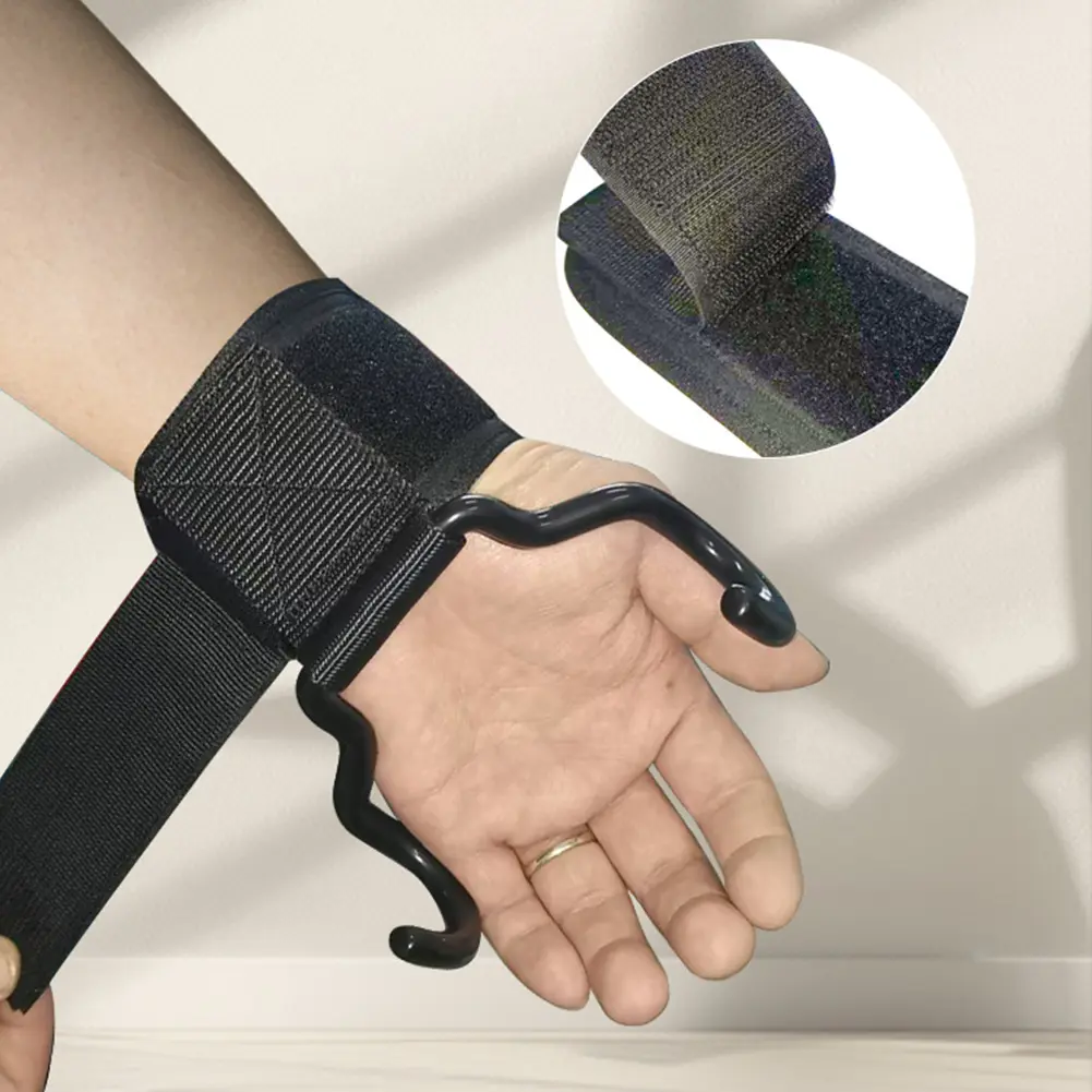 Weight Lifting Hooks Weight Lifting Grips Heavy Duty Pull Up Straps Adjustable Powerlifting Support Hooks Straps for Gym Workout