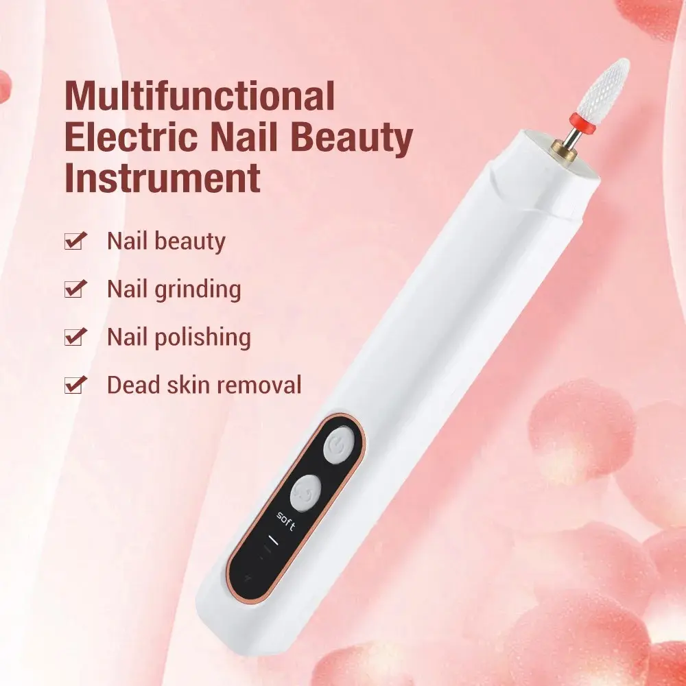6in1 Wireless Nail Drill with LED Light Screen15000RPM Nails Manicure Cutter Nail Repair Pedicure Milling Cutter Polisher Sander