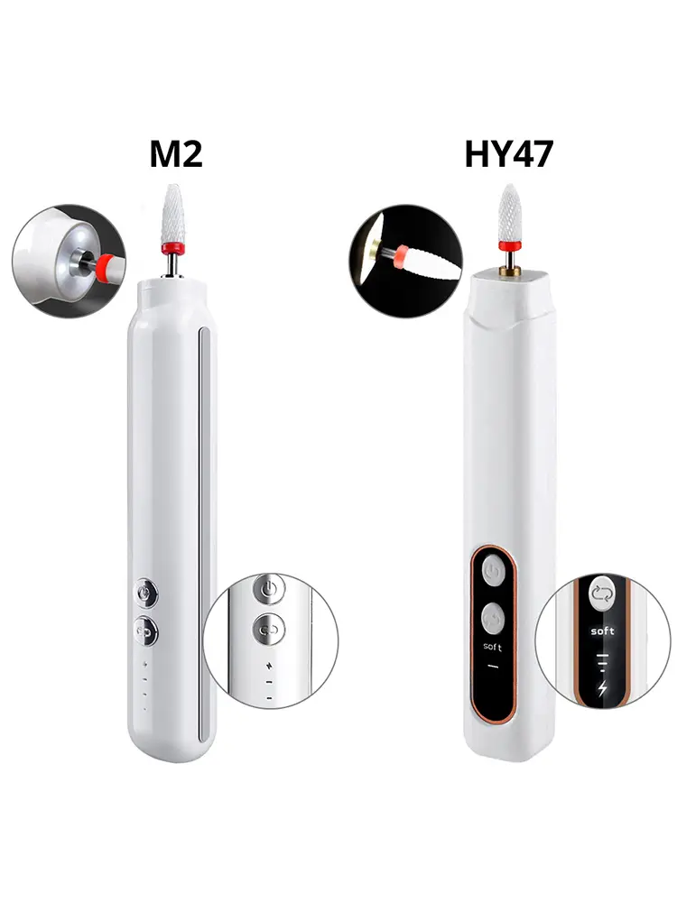 6in1 Wireless Nail Drill 15000RPM with LED Light and Screen Manicure Cutter Nail Repair Pedicure Milling Cutter Polisher Sander