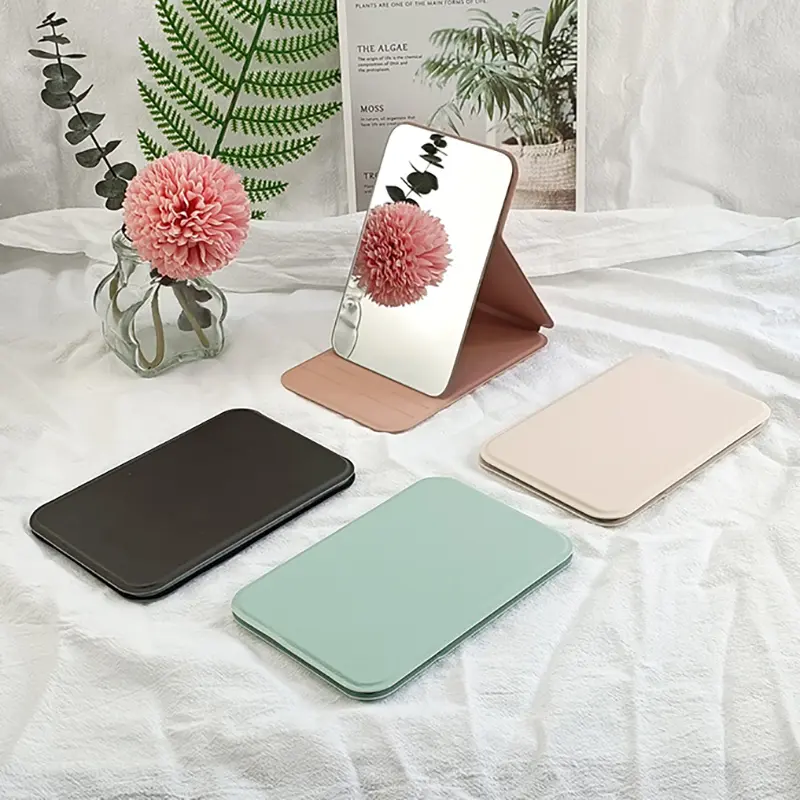 Folding Makeup Mirror High-quality Portable Makeup Mirror Single-side Creative Women Solid Color Makeup Mirror