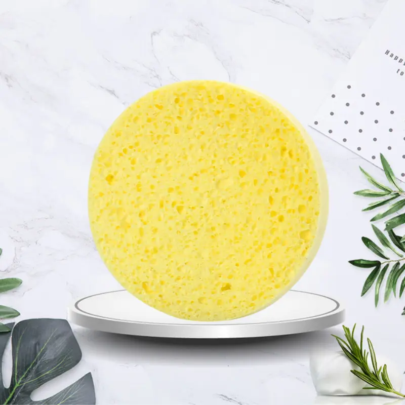 2/4pcs Natural Wood Fiber Facial Puff Face Cleanse Washing Sponge Exfoliator Cleansing Sponge Puff Facial Cleanser