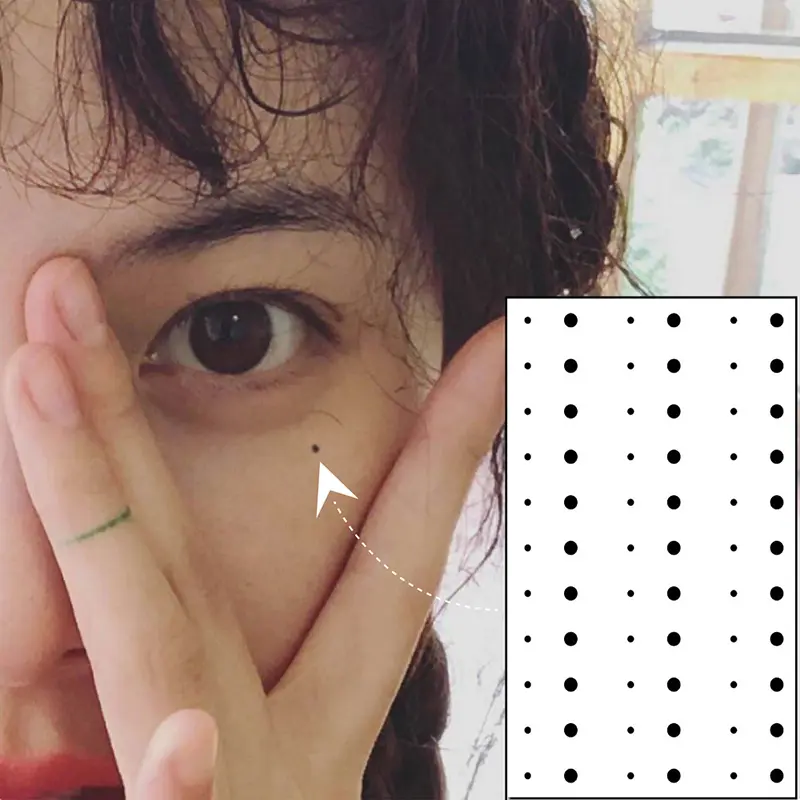 1 Sheet Freckles Tattoo Stickers Mole Waterproof Tattoos Women's Temporary Tattoo Geometric Pattern Fake Tattoo Men