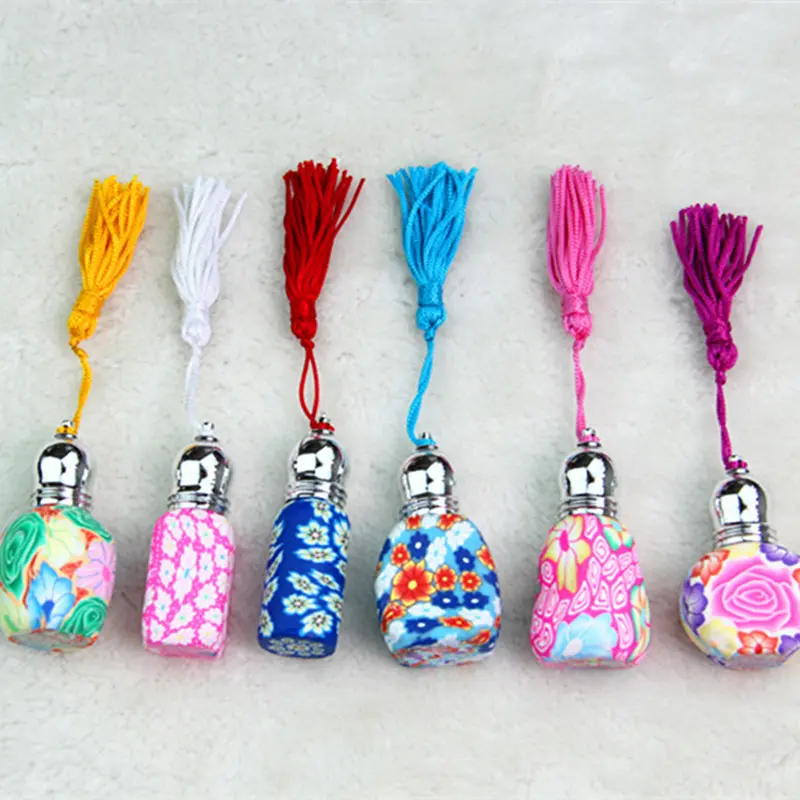5ml Glass Perfume Roll on Bottle with Glass Ball Polymer Clay Roller Essential Oil Bottle Many Pattern Refillable Perfume Bottle