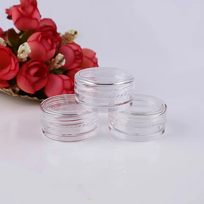 10PCS Cosmetics Jar Box Makeup Cream Nail Art Cosmetic Bead Storage Pot Container Round Bottle Portable Plastic Transparent Case