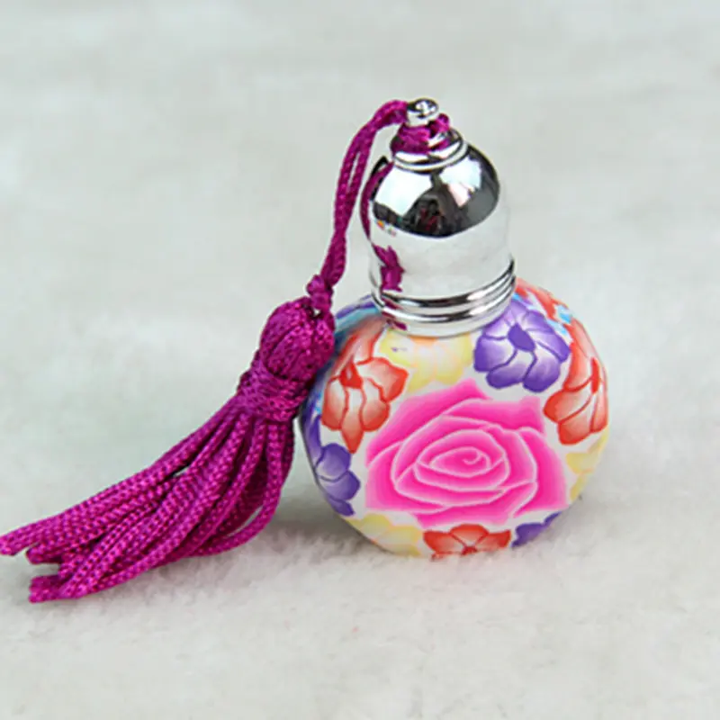 5ml Glass Perfume Roll on Bottle with Glass Ball Polymer Clay Roller Essential Oil Bottle Many Pattern Refillable Perfume Bottle
