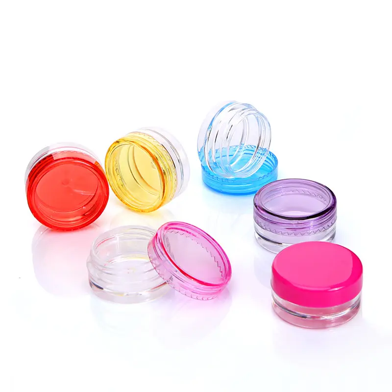50Pcs Portable Mini Plastic Empty Cream Bottle Jars Nail Art Eyeshadow Makeup Case Face Cream Lip Balm Container Pot